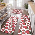 thumbnail image 2 of Red Strawberry Plants Fruit White Pattern Kitchen Rugs Sets Of 3,Kitchen Runner Rugs Non Skid Washable,Decorative Kitchen Floor Mats for Kitchen,Sink,Laundry,17"x30"+ 17"x47" + 17"x59", 2 of 6