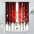 thumbnail image 4 of Merry Christmas Curtains, Merry Xmas Tree Glitter Snowflake Window Treatments for Living Room Bedroom Kitchen Holiday Party Decor,Red Burgundy New Year Drapes 2 Panel Sets,42x54 Inch, 4 of 6