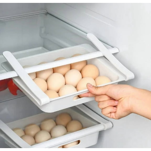 Container For Egg Fridge Drawer Organizer Refrigerator Storage Bins Pull Out With Handle Kitchen Shelf Holder Storage Box