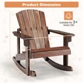 thumbnail image 3 of Topcobe Outdoor Wooden Kid Adirondack Rocking Chair with Slatted Seat, Toddler Living Room Chair-Coffee, 3 of 7