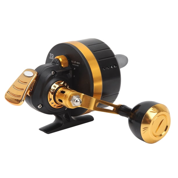 Carrete de pesca SY770, carretes de pesca giratorios ultrasuaves y ligeros, carrete redondo de sellado de Baitcasting de aleación de aluminio, negro y dorado YUNYI BRAND Deportes