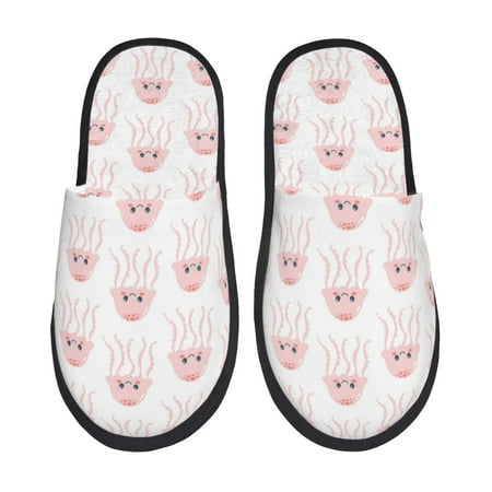 

Slippers for Women Cute Light Pink Jellyfish Womens Slippers Fuzzy Winter House Shoes Soft Anti-Skid Slippers Indoor and Outdoor