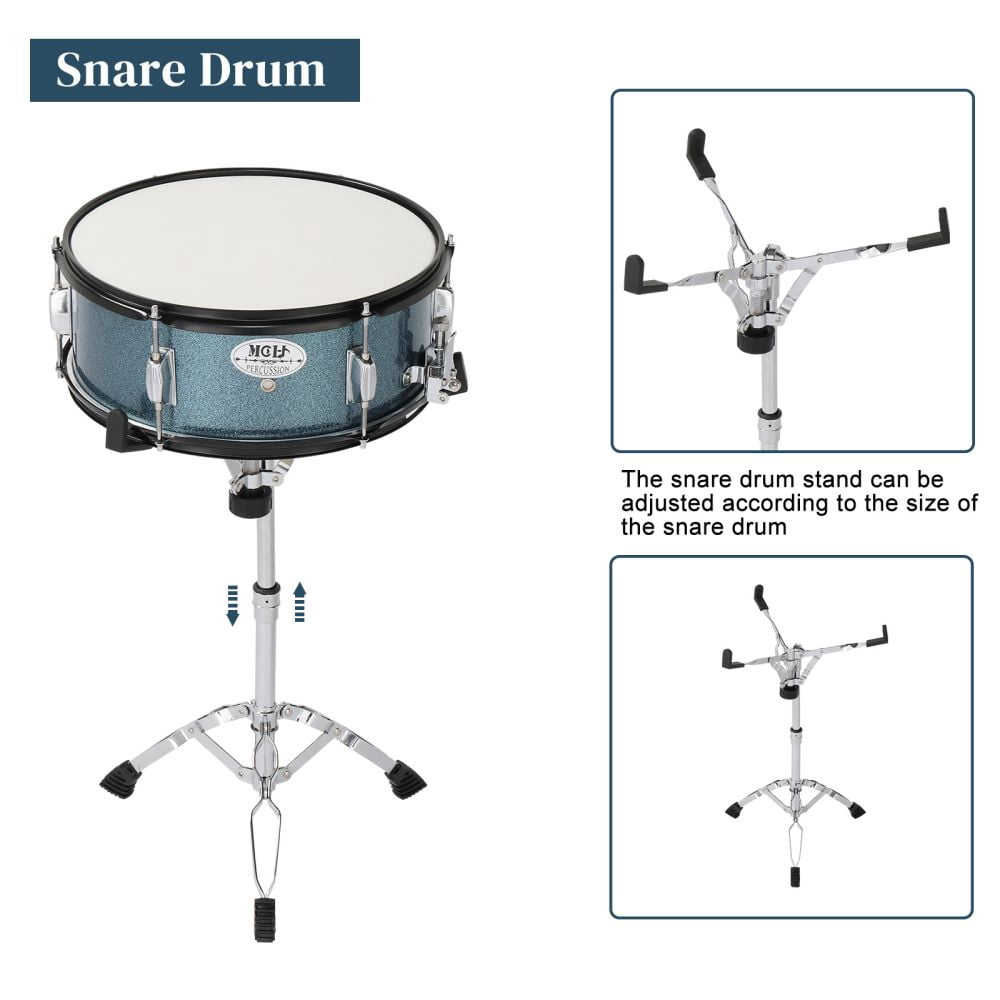 5-Piece Adult Drum Set, 22 Inch Full-Size Drums Kit with Cymbal Stands, Hi-Hat Stand, Sticks, Drum Pedal, Stool & Floor Tom for Beginner Teens Student (Blue)