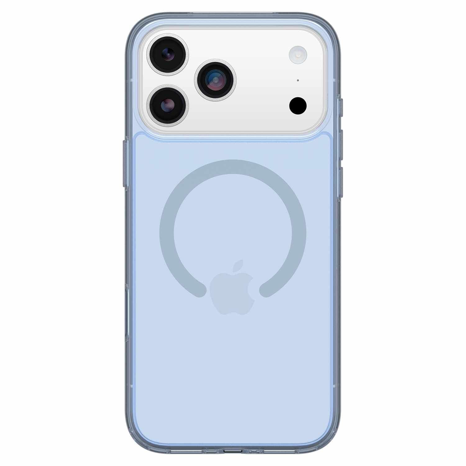 OtterBox Étui Symmetry Clear MagSafe avec Contrôle de la Caméra Silver Glade (Bleu) pour iPhone 17