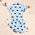 thumbnail image 3 of OGLCCG Girls Silk Satin Pajama Set Short Sleeve Button Down Sleepwear and Shorts Cute Bow Prinetd Sleepwear Pjs Sets for Kids 8-12 Years, 3 of 5