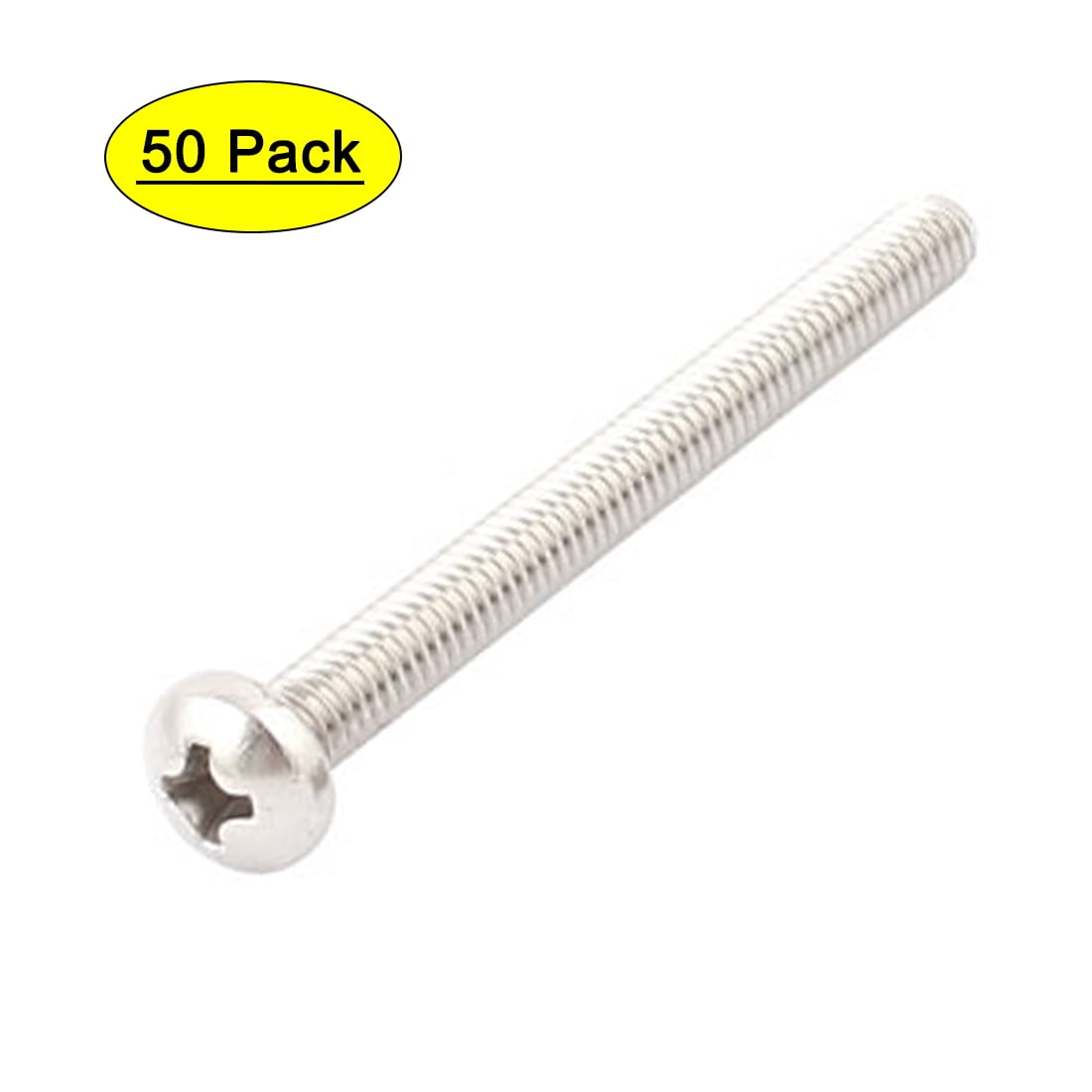 50 pcs Stainless Steel Hex Washer Head Slotted Machine Screw 1/4"-20 x 1 1/4" 