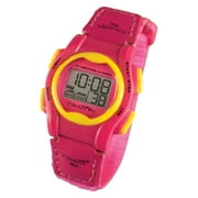 Mini Vibration Watch - Hot Pink with Yellow Bezel-Buttons