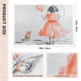 thumbnail image 4 of Simple Illustration Young Girl Reversible Placemat Set of 4 Non Slip Coffee Mats 18x12 Inch for Dining, Kitchen, Coffee, 4 of 9