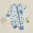thumbnail image 6 of WhouRiu Baby Boys Casual Zip Up Bodysuit Fall Long Sleeve Fishing-Themed Graphic One-Pieces 0-18 Months, 6 of 9