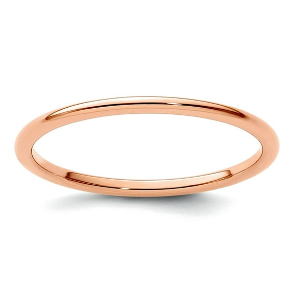 14k Rose Gold 1.2mm Half Round Polished Stackable Band Size 4 Stackable Ring for Women and Men