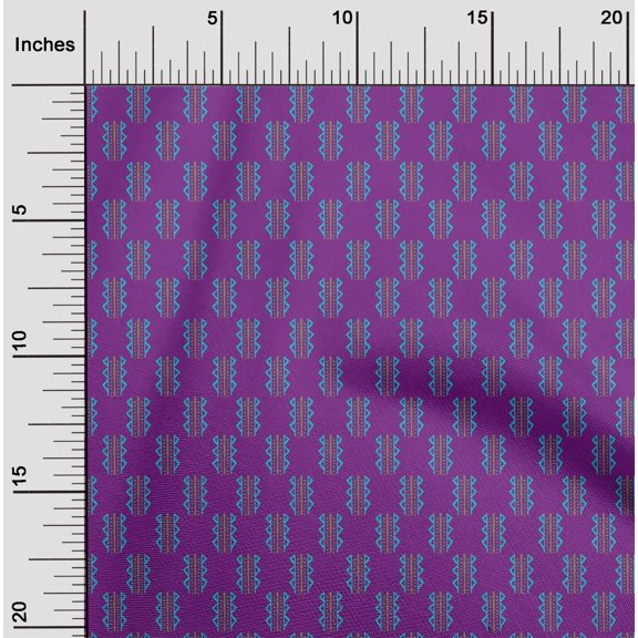 oneOone Polyester Lycra Fabric Triangle Block Print Sewing Fabric BTY 56 Inch Wide