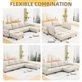 thumbnail image 2 of HOMREST Dutch Velvet 4-Seat Sofa Sectional Couch Set with Storage Ottoman, L-Shaped Couch Bed for Living Room Coffee, 2 of 9
