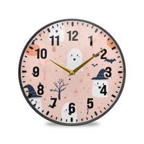 Yayeee Wall Clock Battery Operated 9.5" Silent Non-Ticking for Living Room, Cute Cartoon Halloween