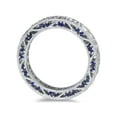 thumbnail image 3 of Bague Vintage Éternité 2ct Bleu Saphir & Diamant Or Blanc 14K, 3 of 3