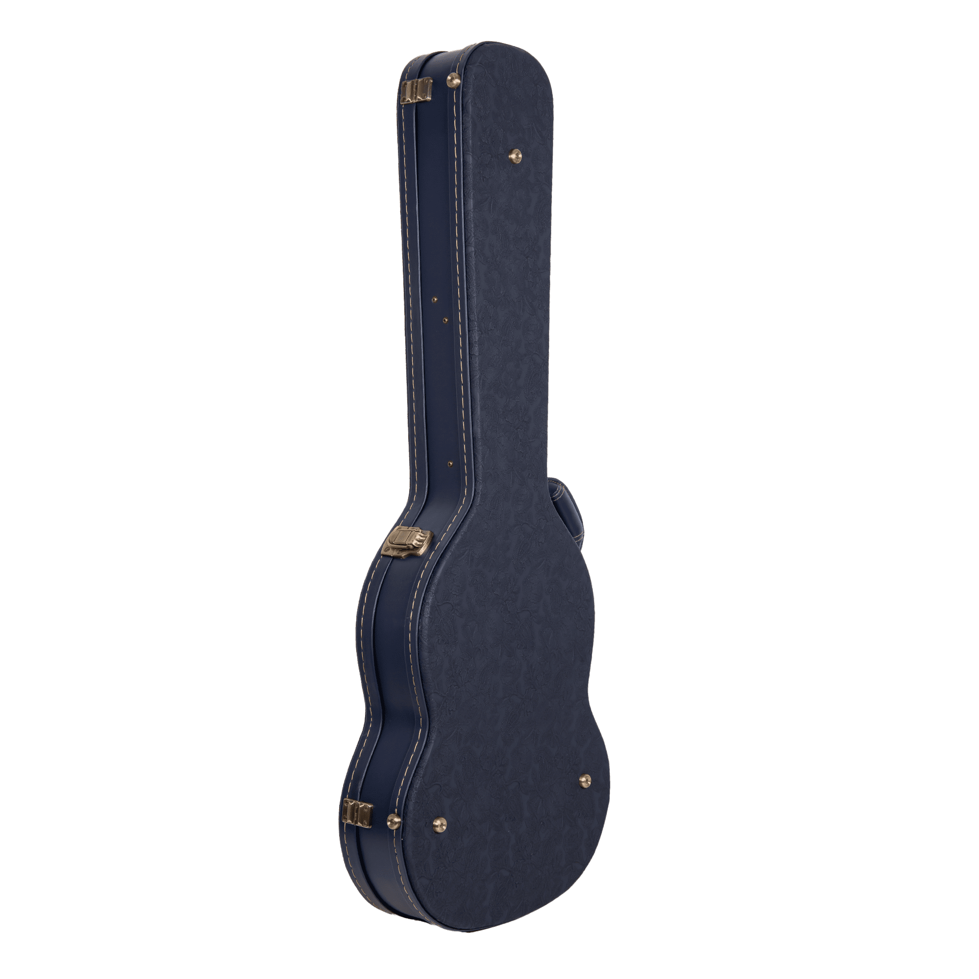 Crossrock Relief Series - Premium Wooden Case for SG Electric Guitars, featuring a Highly Textured Surface and Mink Imitation Fleece Interior - Ocean Blue