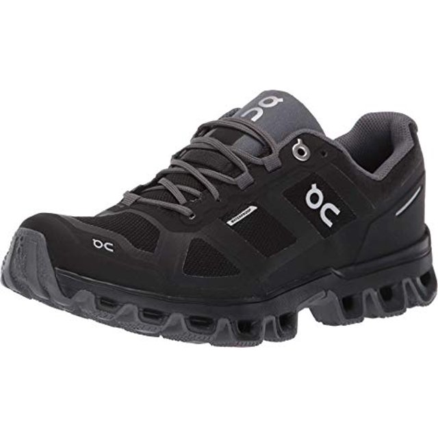 On-Running Womens Cloudventure Waterproof Black/Graphit Running Shoe - 7