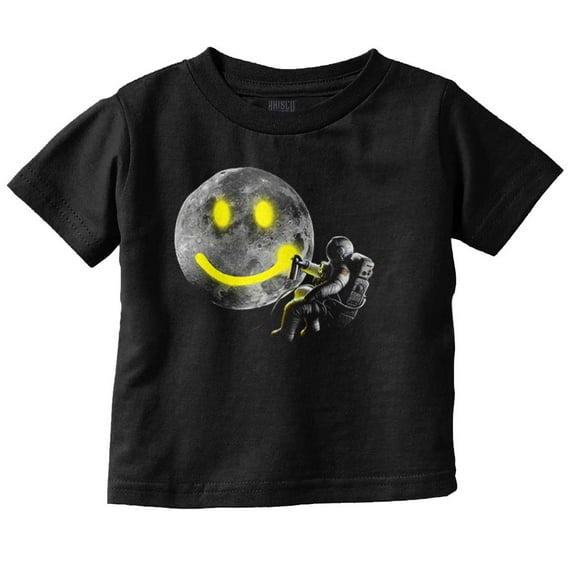 Funny Space Astronaut Moon Graffiti Toddler Boy Girl T Shirt Infant Toddler Brisco Brands 6M