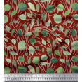 thumbnail image 1 of Soimoi Red Cotton Cambric Fabric Cabbage Leaves Decor Fabric Printed Yard 42 Inch Wide, 1 of 3