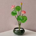 thumbnail image 5 of 10.2" Artificial Lotus Decoration Fake Flowers Vase Filler Plant Realistic Flower Simulation Flower Arrangement Home Garden Pond Aquarium Wedding Decor, 5 of 5