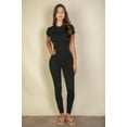 thumbnail image 3 of Saronite Solid Stretchy Full Length Knit Soft Leggings, Black (Women's), 3 of 5