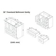 thumbnail image 5 of JPND 36" Free Standing Bathroom Vanity, White Storage Cabinet Vanity with Soft Close 4 Drawers and Doors (Sink Top & Knobs not Included), 5 of 7