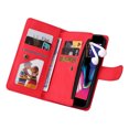 thumbnail image 5 of Case for iPhone 8 Plus/7 Plus Cover Zipper Pocket Wallet Case Magnetic Protective - Red, 5 of 5
