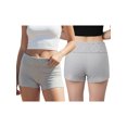thumbnail image 2 of Shorts de verano para mujer con dobladillo, color liso, remaches, cintura baja, ajustados, estilo streetwear., 2 of 9