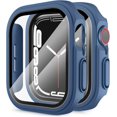 thumbnail image 1 of Yanonmyfd fundas rígidas para PC compatibles con Apple Watch Series 9 8 7, funda protectora completa con protector de pantalla de vidrio templado para Apple Watch 45mm (Transparente), 1 of 13