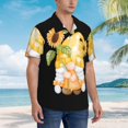 thumbnail image 2 of KLL Men's Hawaiian Shirt Short Sleeve Button Down Beach Shirts-Sunflower Gnomes 3, 2 of 5