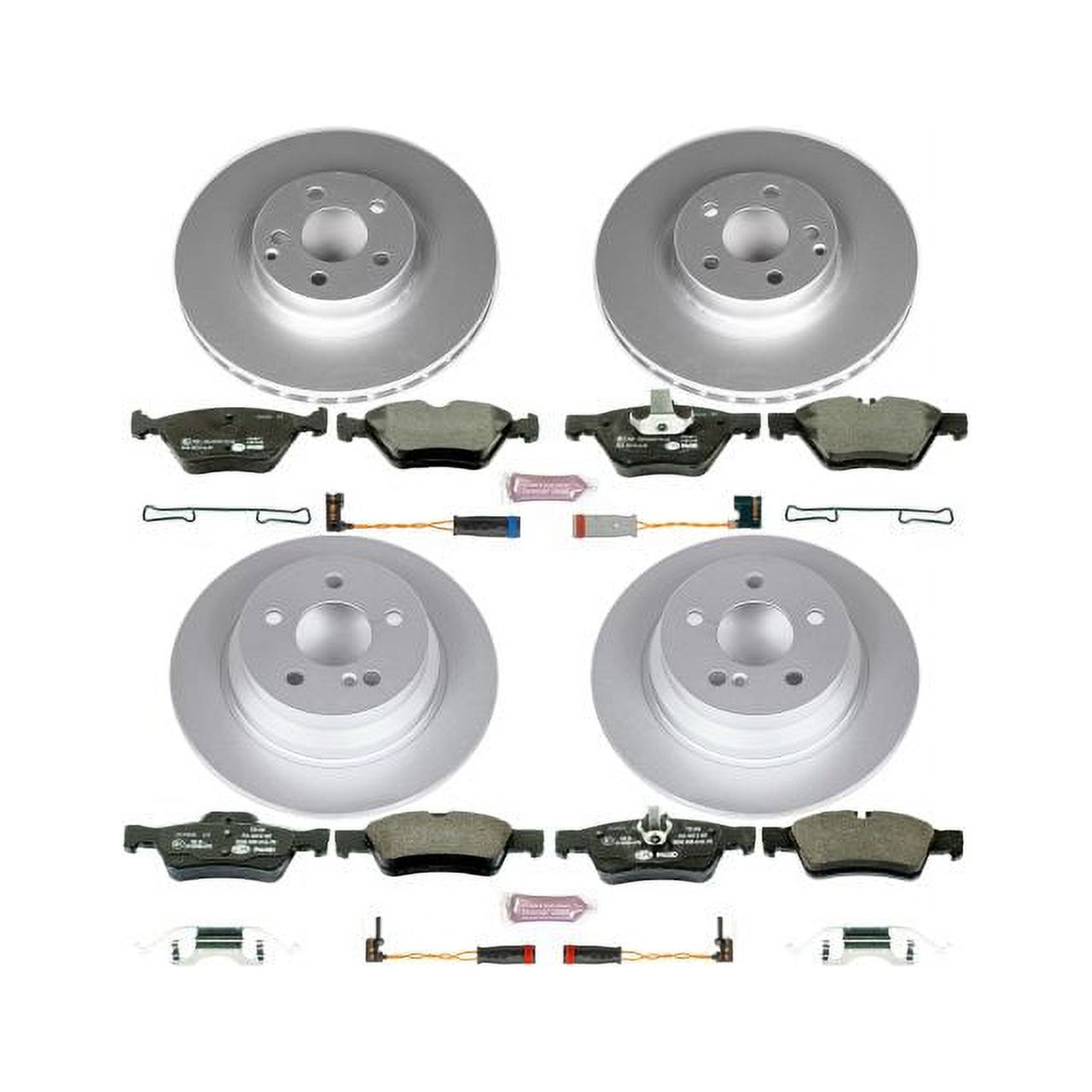 Power Stop Front and Rear Euro-Stop ECE-R90 Certified Brake Pad and Rotor Kit ESK4511