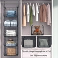 thumbnail image 2 of 4 Tier Hanging Closet Organizers Storage Shelves with 5 S Hooks, X-cosrack Cabinet Wire Storage Basket Bins for Clothing Vegetable & Fruit Organizer,Black, 2 of 9