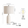 thumbnail image 6 of RORIA White Table Lamps Set of 2, 21" Modern Ceramic Bedside Lamps, Suitable for the Living Room, Bedroom Nightstands, and Office (Bulbs Included), 6 of 8