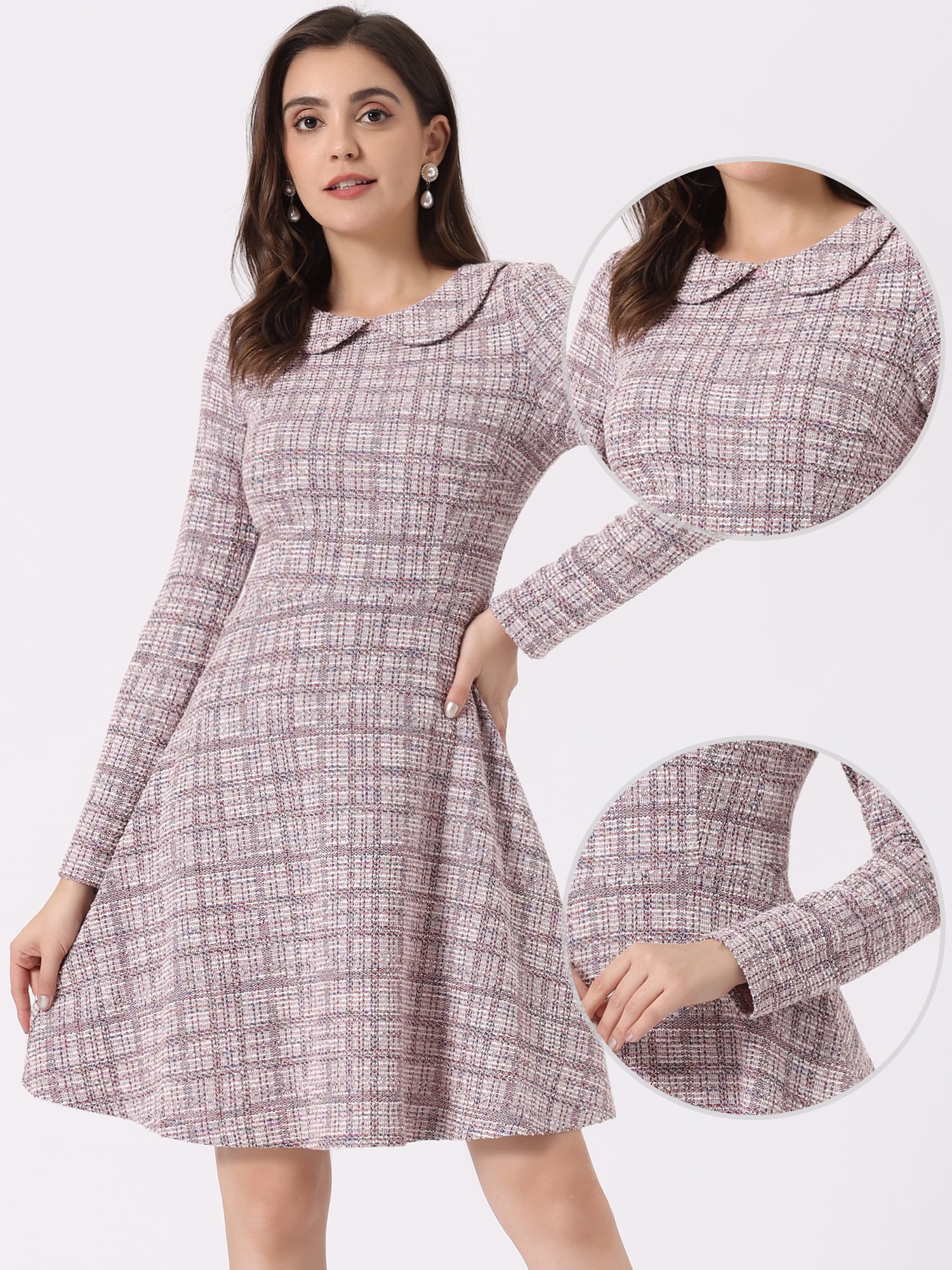 DARING DIVA Peter Pan Collar A-line Dress L Pink