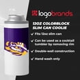 thumbnail image 5 of Logo Brands Ncaa Lsu Tigers Coolie De Lata Delgada De 12 Oz - Diseño De Bloques De Colores, 5 of 5