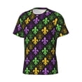 thumbnail image 5 of Qekee Mardi Gras1 Classic Fit T-Shirt Men's Shirt Men's Tight Short Sleeves for Exercise, Running, Mountaineering - Mardi Gras1, 5 of 9