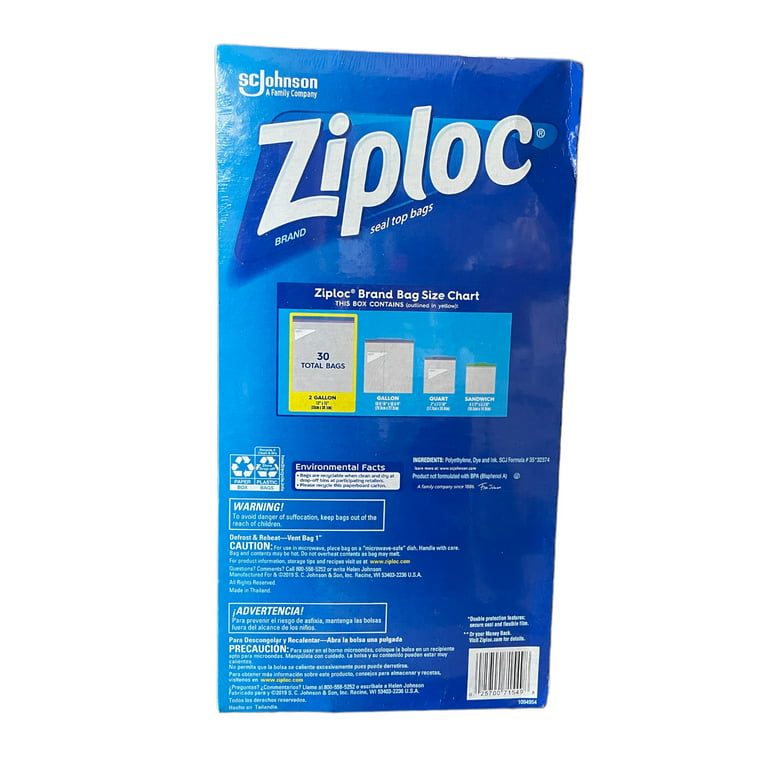 Ziploc Storage Bags Freezer Jumbo 2 Gallon - 10 CT 9 Pack – StockUpExpress
