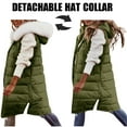 thumbnail image 6 of Dazajoo Women Fleece Lined Long Parka with Faux-Fur Hood Winter Sleeveless Long Puffer Jackets Outdoor Warm Quilted Vest,Army Green,XXL, 6 of 10