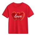 thumbnail image 2 of Nilvkv Girls Tee Shirts, Shirts for Girls, Sweet Print Short Sleeve Cotton Top Casual Summer Red 5-6 Years, 2 of 8