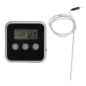 Thermomètre De Four Numérique Thermomètre De Gril Alimentaire Affichage LCD Sonde Longue 2 Unités Thermomètre à Viande Numérique Minuterie pour Barbecue Industriel Kichen