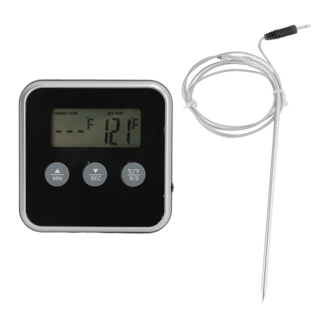 Termómetro digital para carne, termómetro para parrilla de alimentos, termómetro LCD para parrilla de alimentos, temporizador de cocina, diseño exquisito Jadeshay A