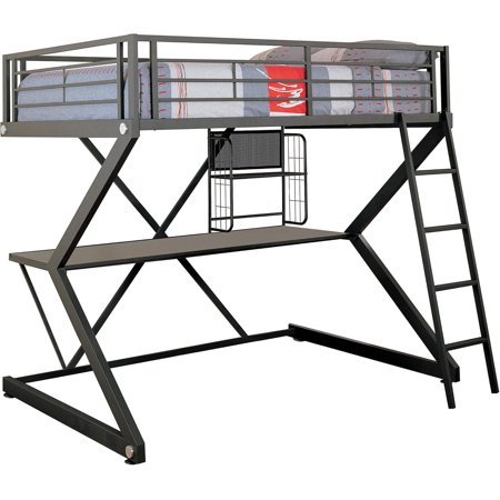 RUIHONGQING Parkview Full Workstation Loft Bed Black, 70? w x 73? h x 81? l (460092)