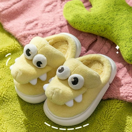 

dyfzdhu childrens girl cotton slippers cute stereoscopic cartoon animals warm indoor non slip home cotton slippers