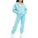 thumbnail image 2 of Chaqueta de invierno de color liso para niños, sudadera larga con capucha y cremallera y pantalones deportivos con lazo en las piernas, conjunto deportivo informal con forro polar para mayor calidez,, 2 of 5
