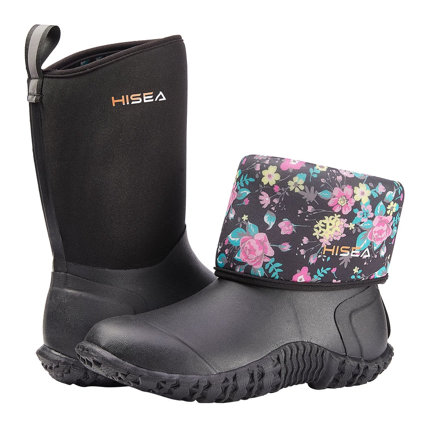 HISEA Women's Rubber Garden Boots Waterproof Insulated Yard Gardening Shoes Mid Height for Muck Mud Working Outdoor 
