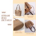 thumbnail image 1 of Bolso Bolso tejido ahuecado a la moda Bolso de gran capacidad y correa ajustable (Caqui), 1 of 8