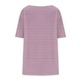 thumbnail image 5 of QUNYINEY Tops for Women Trendy Striped Casual Crew Neck Short Sleeve Blouses Pleated Plus Size Loose Pullover Tops, 5 of 6