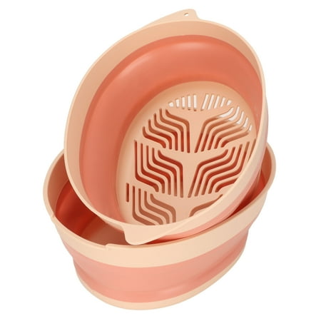 

Double Layer Colander Plastic Double Layer Drain Basket Easy Cleaning Foldable Design For Travel Green Small Pink Small Gray White Small Green Large Pink Large Gray White Large
