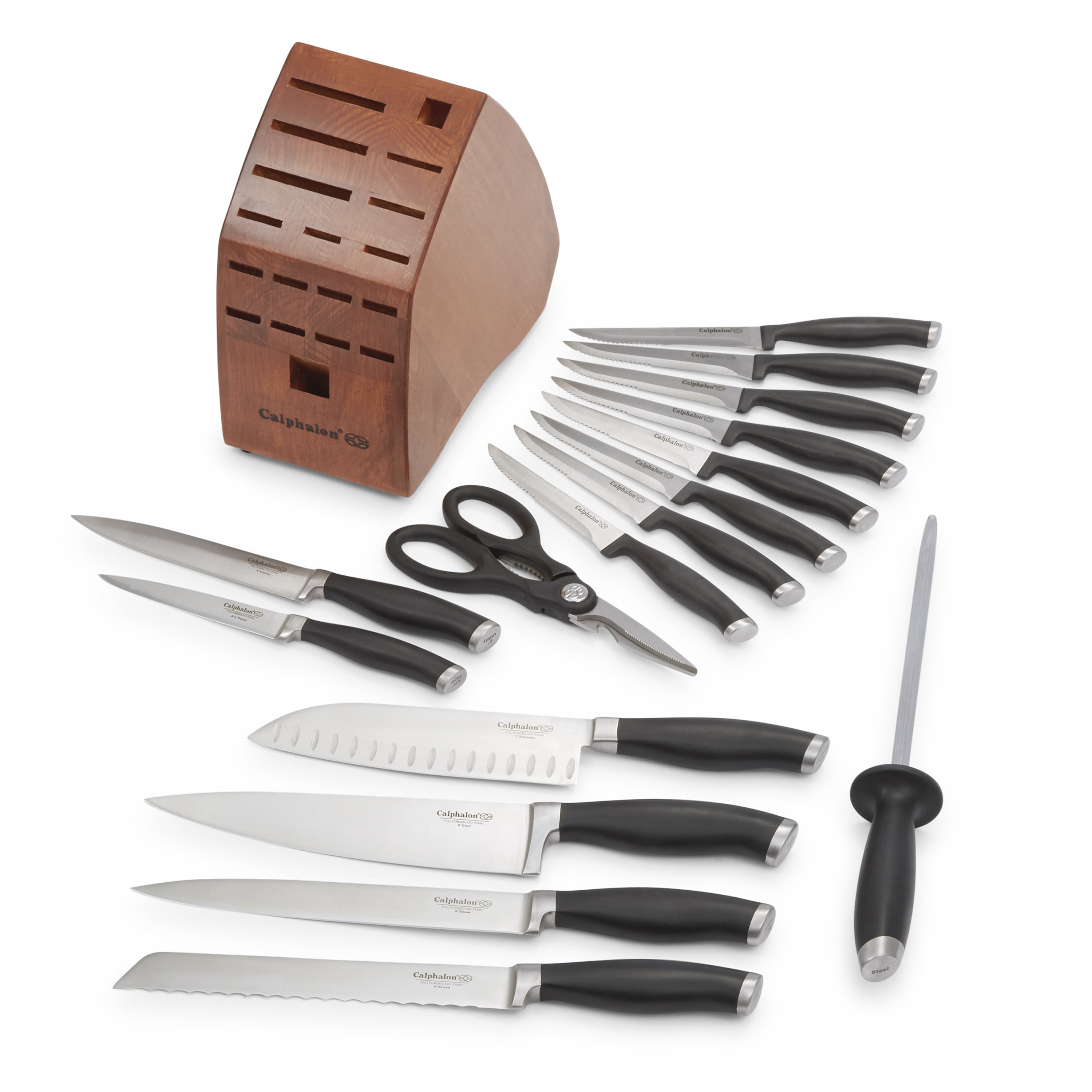 Calphalon Contemporary 17-Piece Knife Block Set is on sale at Walmart