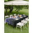 thumbnail image 3 of Outdoor Tablecloth with Umbrella Hole and Zipper, Purple Forest Rectangle Table Cloth 52x70 Inch Waterproof Tablecloth, Vintage Foggy Woods Tree Picnic Table Cover for Patio Camping, 3 of 7