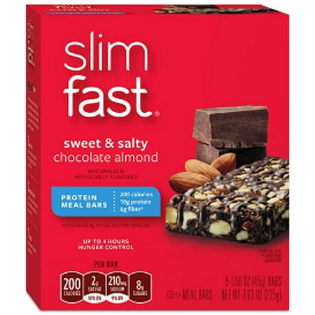 Slim-Fast Sweet & Salty Chocolate Almond Meal Bar, 5ct